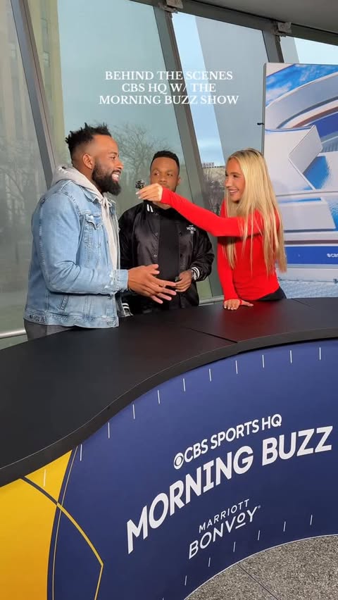 Instagram post by @charlotteglassvolleyball for Marriott Hotels & Resorts. Caption reads: such a fun morning in KC with @cbssports and the....