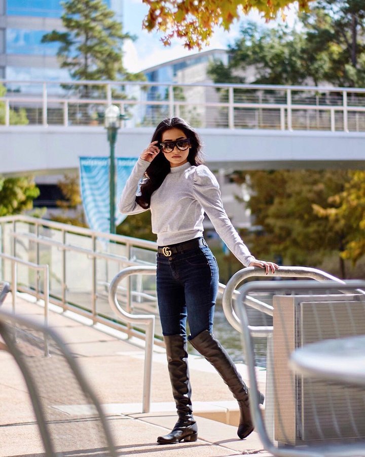 Instagram post by @mahamfatima for Charlotte Russe. Caption reads: Day 5/5: Finallyyy shot this look!! The crazy wind....