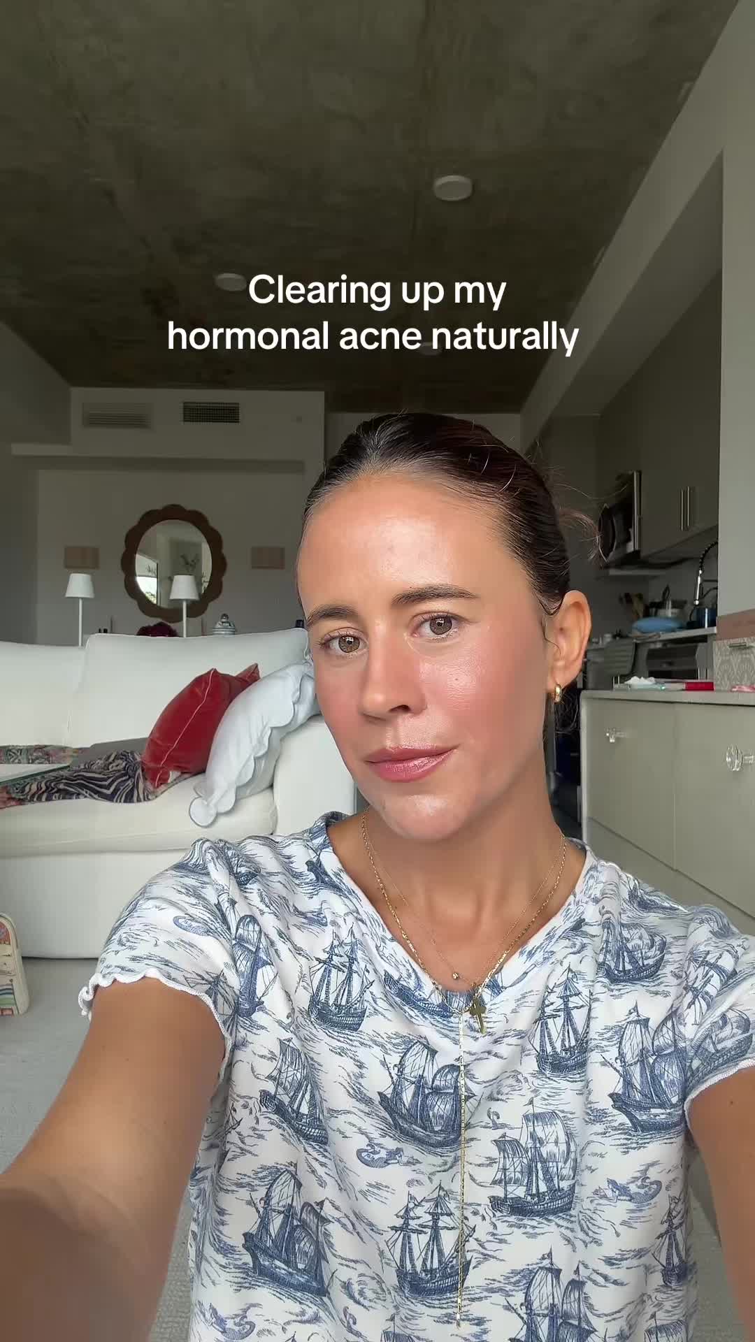 TikTok post by @allison.buch for CLEARSTEM Skincare. Caption reads: [...] my hormonal acne naturally @CLEARSTEM....