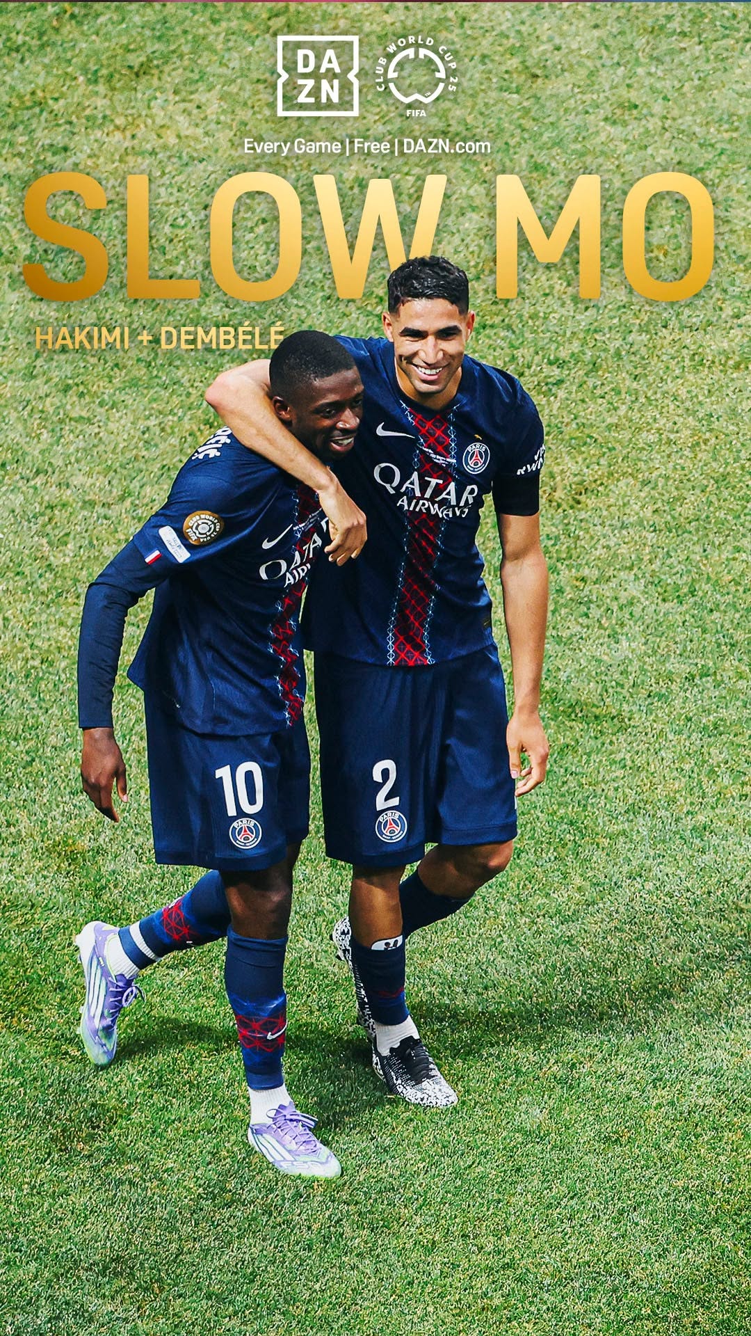 Instagram post by @daznfr for Whistle. Caption reads: Achraf Hakimi’s assist and Ousmane Dembélé’s....