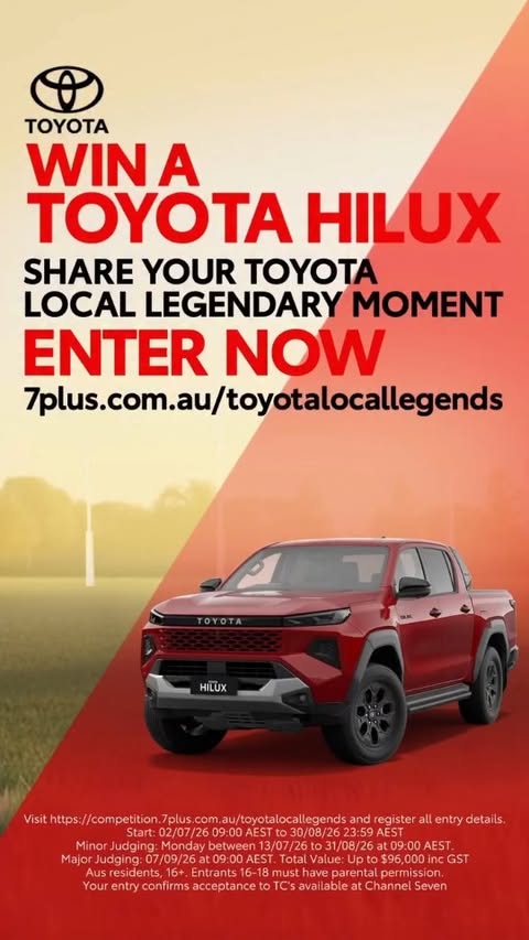 Instagram post by @7afl for Toyota. Caption reads: Imagine if your club had the next @toyota_aus....