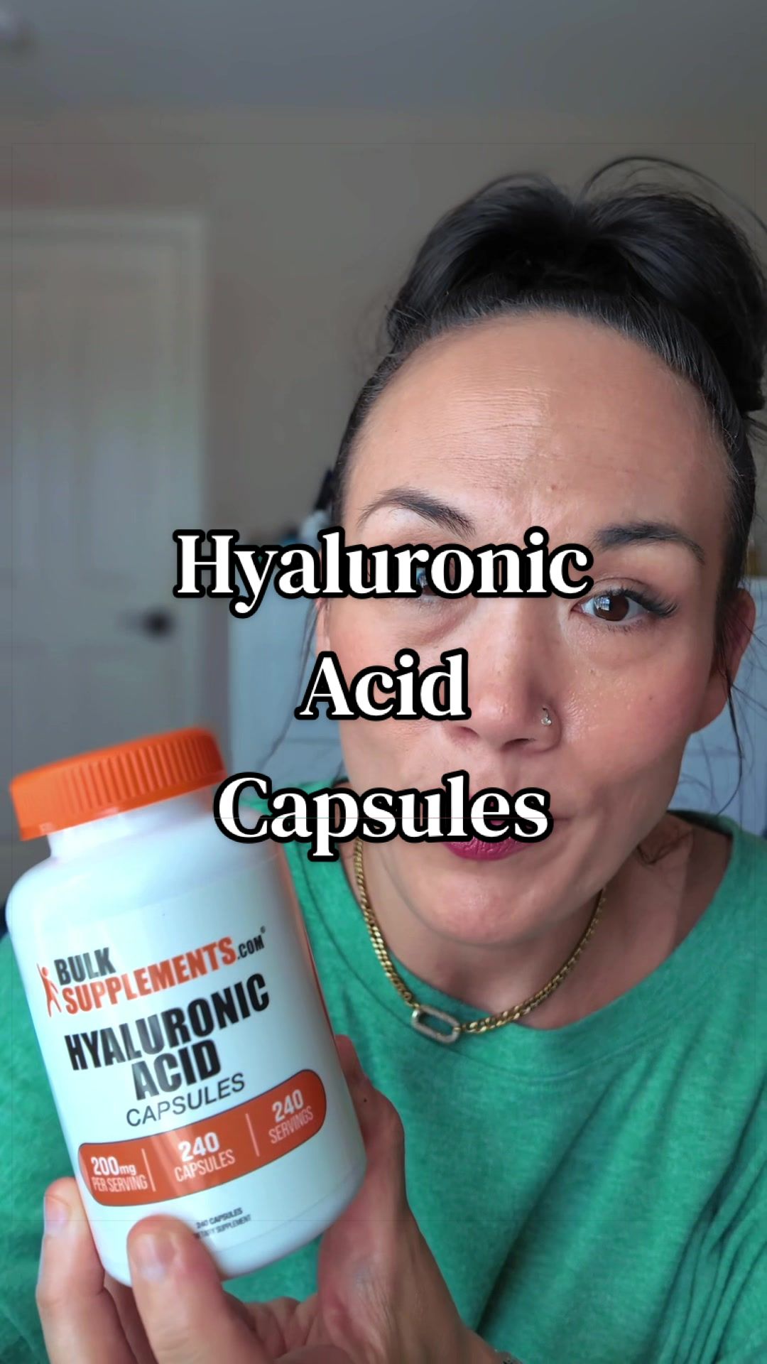 TikTok post by @magicalworldofkristi for Bulk Supplements. Caption reads: [...] #wellnessroutine #over40skincare....