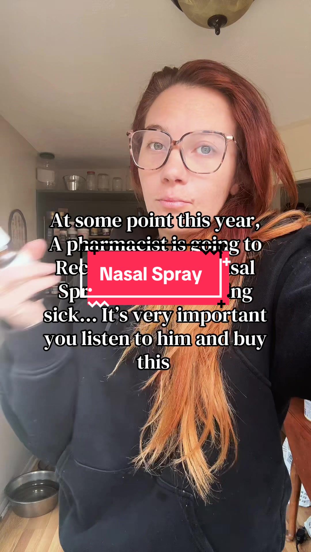TikTok post by @sarahelizabethtx for Triquetra Health. Caption reads: This nasomin nasal spray has been the difference....