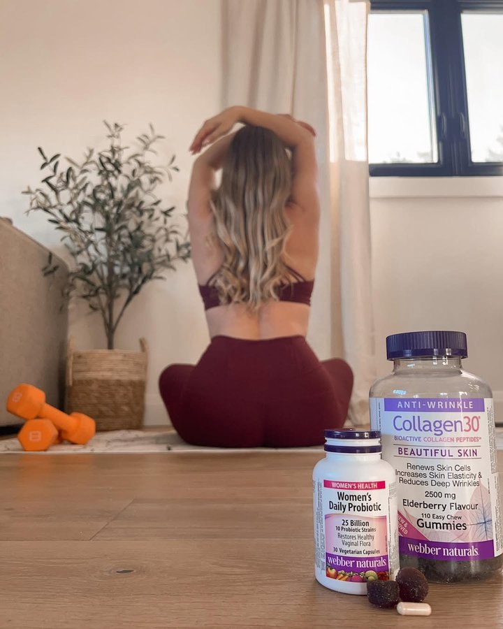 Instagram post by @elishagrasby for Webber Naturals. Caption reads: [...] best from the inside out I’ve added....