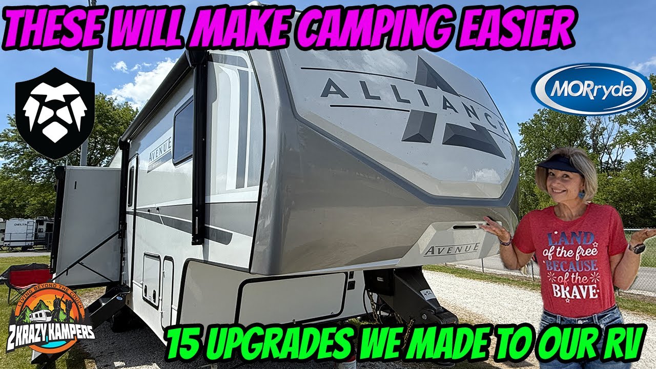 YouTube post by @2KrazyKampers for RVLock. Caption reads: Must Have RV Upgrades That Make RVing So Much....