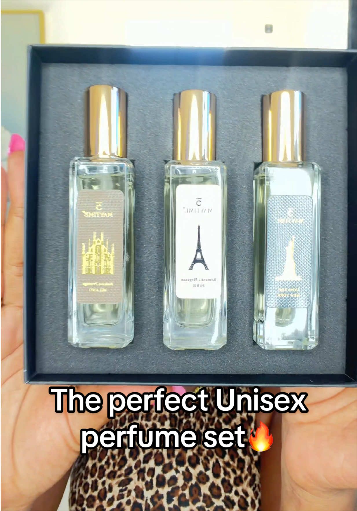 TikTok post by @flybossybee for Maytime. Caption reads: @Maytime.Official Perfume set🔥🔥#maytime [...].