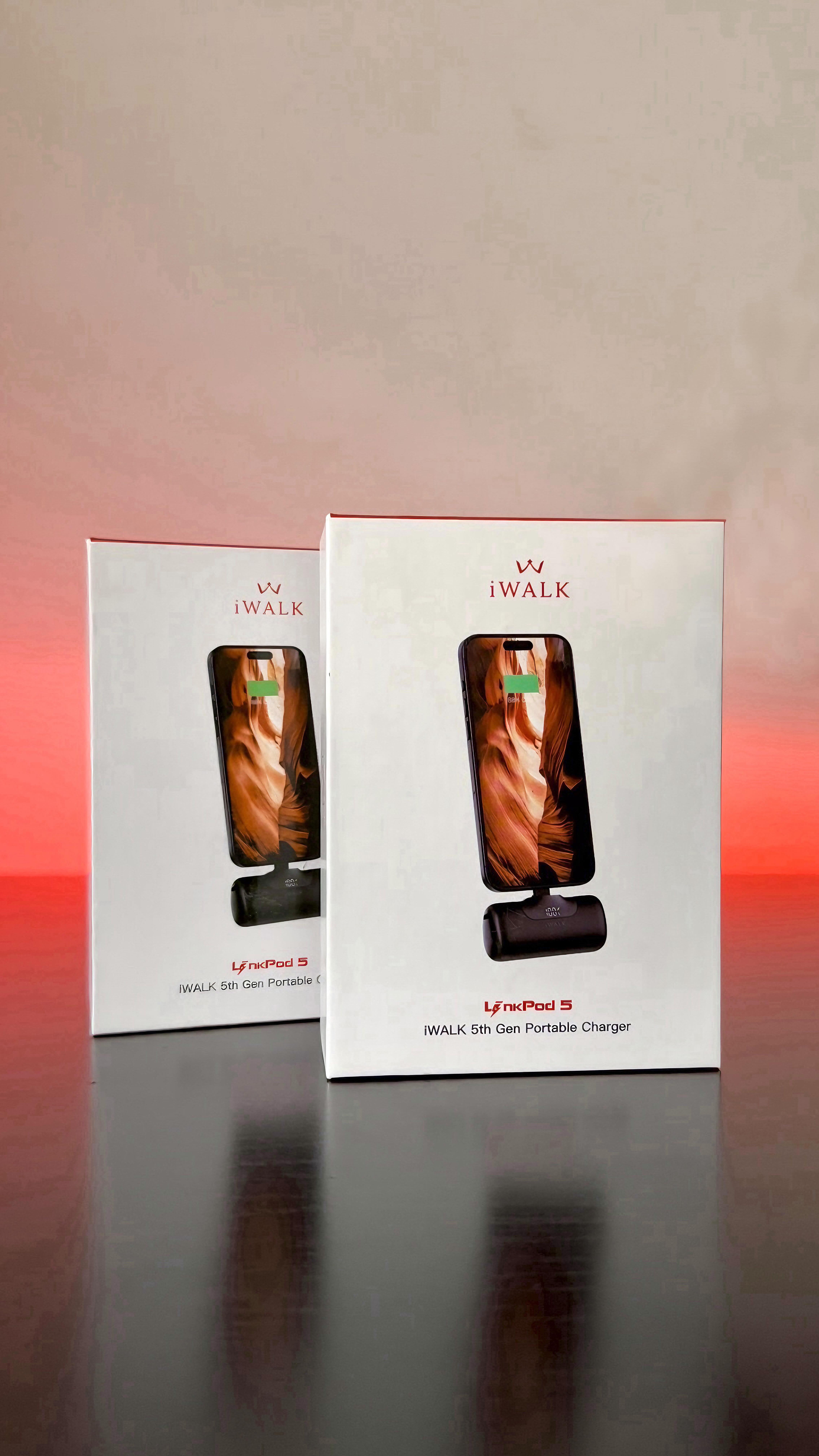 Instagram post by @antonio_diurno for iWALK. Caption reads: [...] compact and powerful power bank: the iWALK....