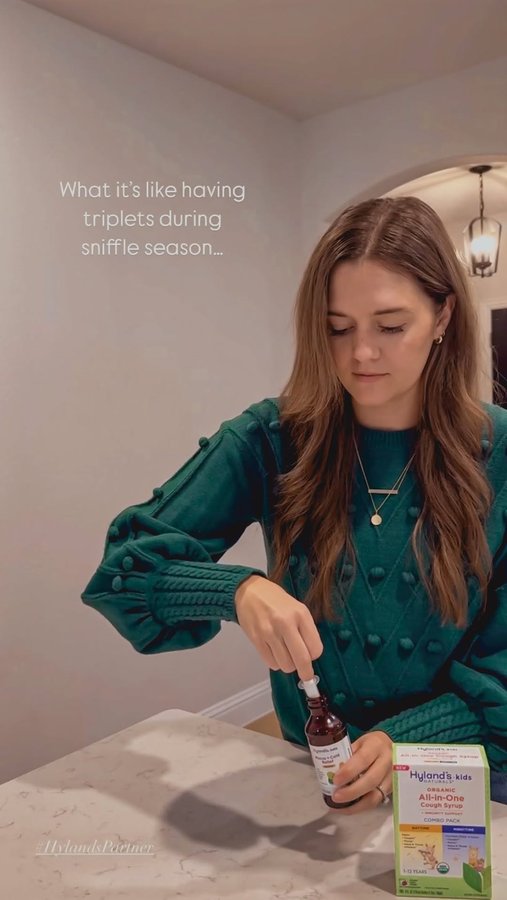 Instagram post by @hayleykellum for Hyland's Naturals. Caption reads: [...] allll get it. That’s why we keep....