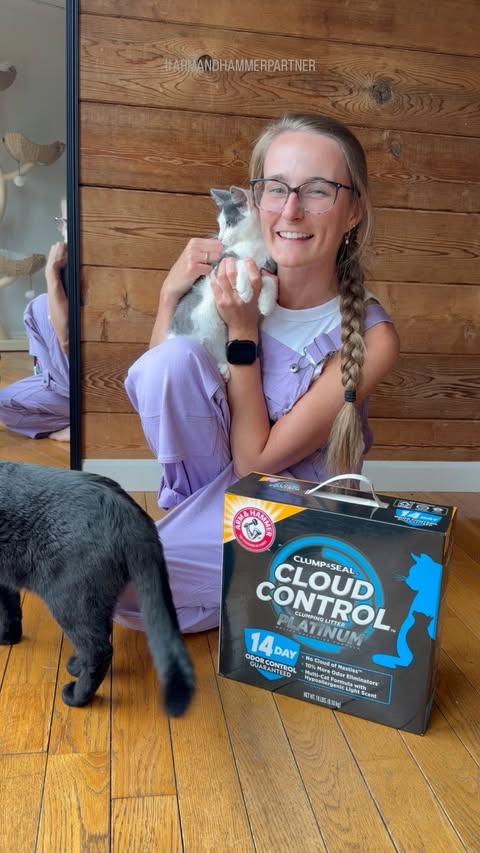 Instagram post by @the_mckain_cats for Arm & Hammer. Caption reads: Keeping my home fresh and dust-free this summer....