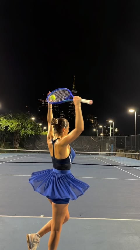 Instagram post by @jackiefitzrandolph for Wilson Sporting Goods. Caption reads: Tennis under the lights in @wilson’s new headliner....