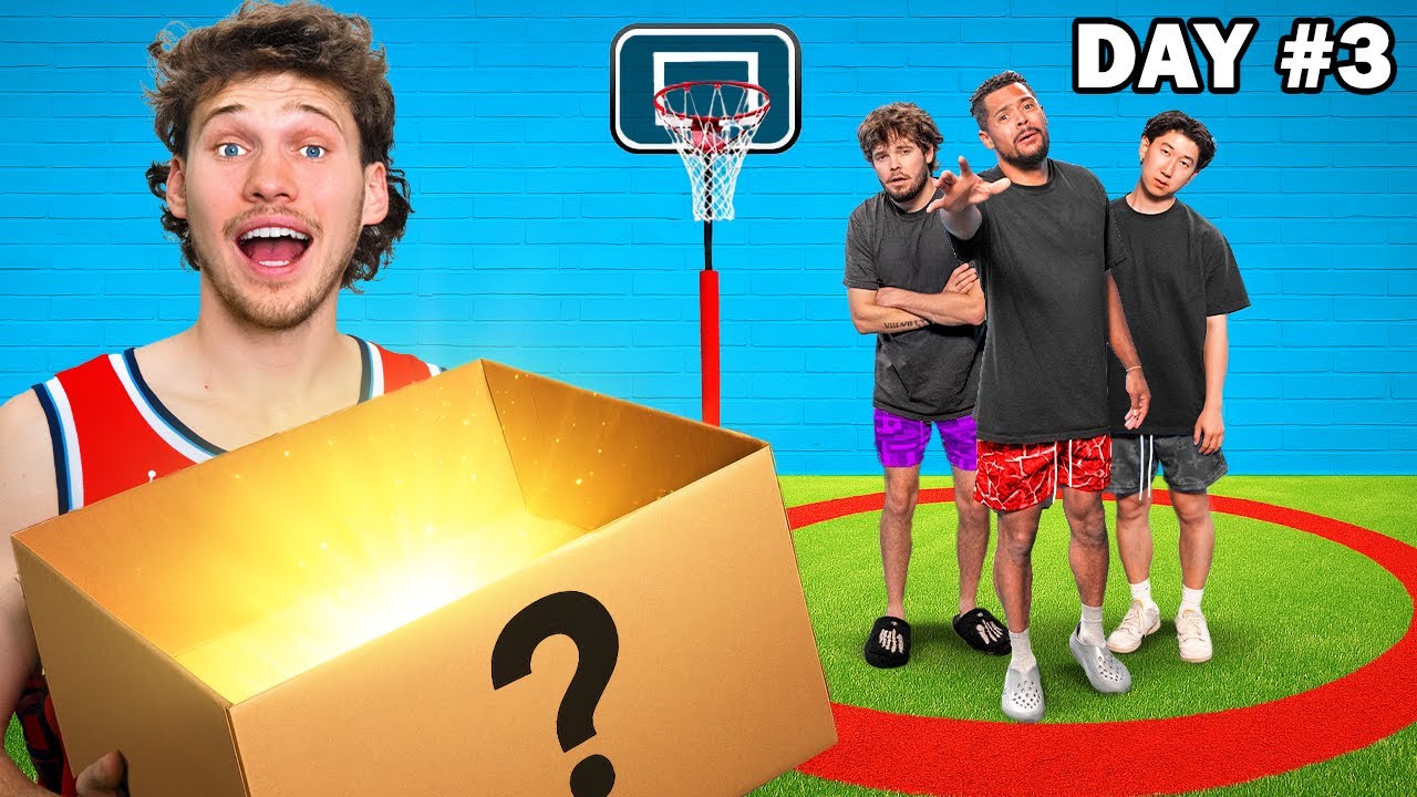 YouTube post by @TeamJesser for Bucketsquad. Caption reads: Last To Leave Minihoop Court Wins Mystery Prize!.