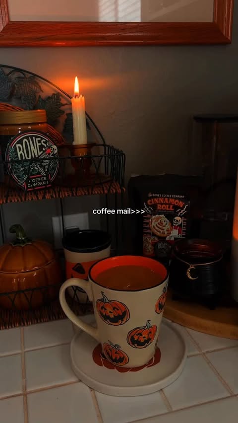 Instagram post by @eerie.endeavor for Bones Coffee Company. Caption reads: [...] mail ☕️🖤✨ • finally trying....