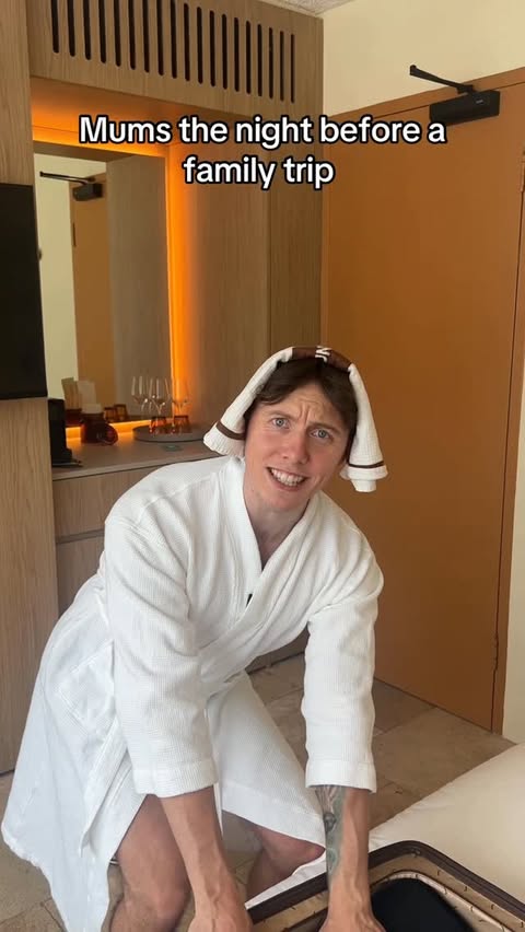 Instagram post by @joshparto for July. Caption reads: Mums always micro managing your suitcase @july....