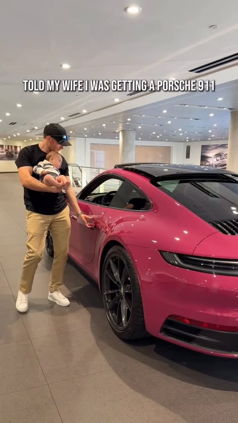 Instagram post by @brian.withai for Porsche USA. Caption reads: I guess she’ll “see” when she gets....