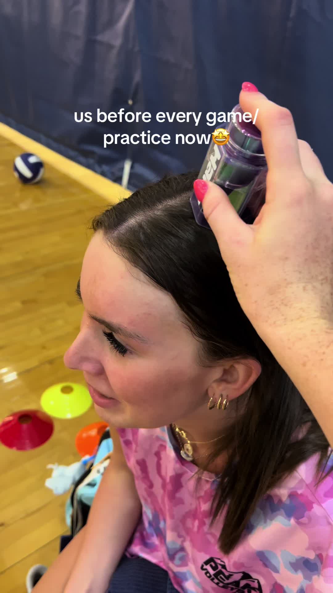 TikTok post by @ava.b.volleyball28 for Hally Hair. Caption reads: Use code AVAB7 at checkout!! #hallyhair #fyp....