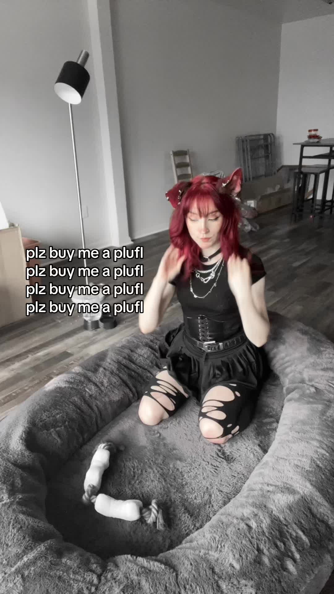 Instagram post by @moronic_mouse for Plufl. Caption reads: [...] human) #doggirl #puppygirl #kemonomimi....