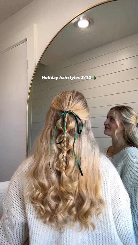 Instagram post by @_morganmaynor_ for Drybar. Caption reads: My favorite half up half down ✨ 

•
•
•
Braided....