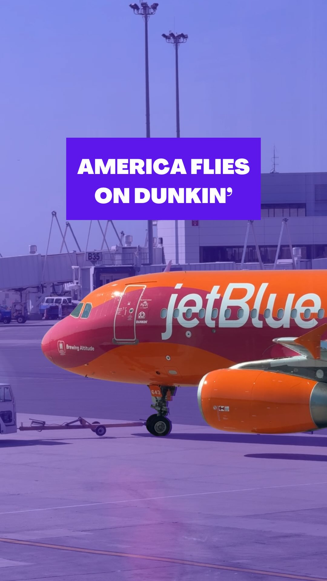Instagram post by @bostonbside for Dunkin’. Caption reads: 🍩✈️ Tired: America runs on Dunkin’. Wired:....