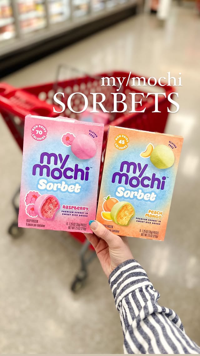 Instagram post by @allthingstarget for My/Mochi. Caption reads: [...] freezer is about to be JAM-PACKED! #ad....