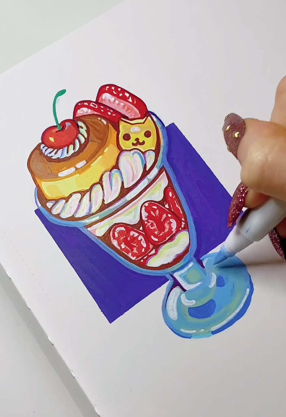 TikTok post by @coloringxgirlx for Arrtx. Caption reads: [...] complete acrylic marker painting 💞 @Arrtx....