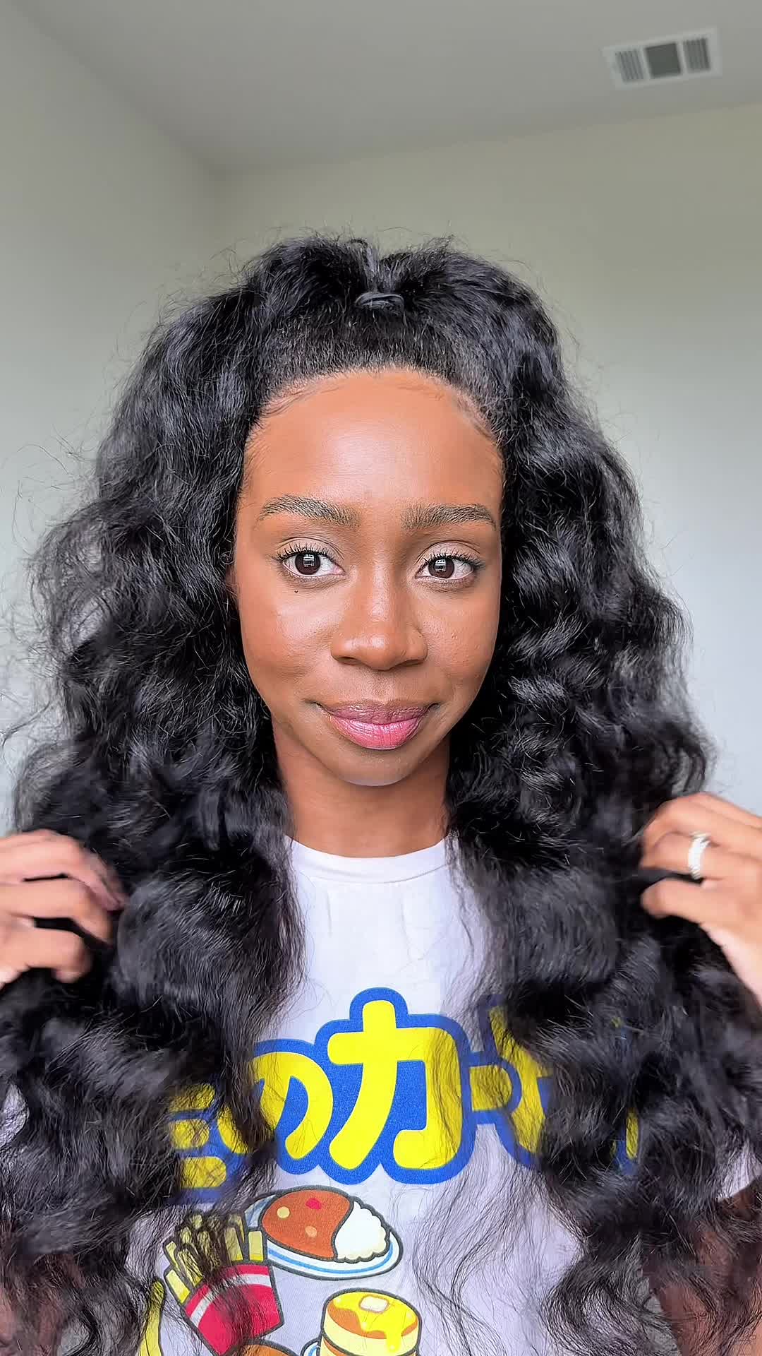 TikTok post by @ru.mill for OQHAIR. Caption reads: Half up half down💖 @OQHAIR @oqhairshop #oqhair....