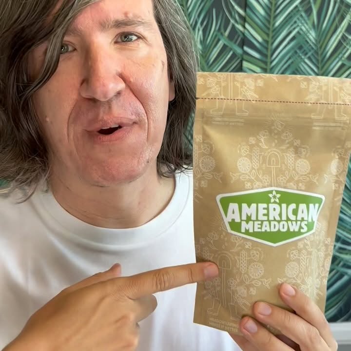 Instagram post by @johnnymetro for American Meadows. Caption reads: Plant your happy place 🌞 with @americanmeadows....