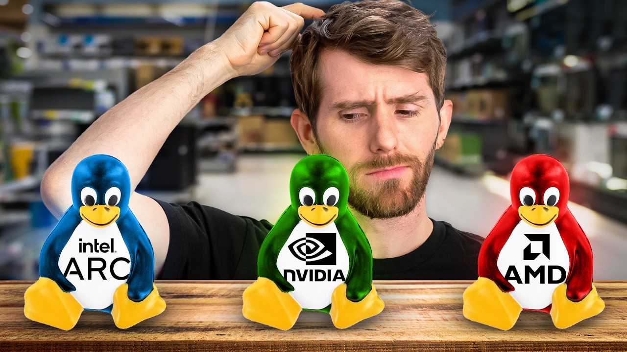 YouTube post by @LinusTechTips for Dbrand. Caption reads: What GPU is the BEST for Linux Gaming?.