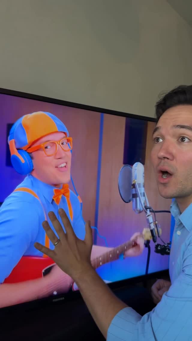 Instagram post by @claytongrimm for Netflix Family. Caption reads: Blippi’s Job Show Season 2 out TODAY on....