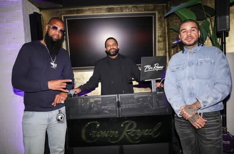 Instagram post by @djmrrogers for Crown Royal. Caption reads: #ad We kicked off Houston Rodeo last night by....