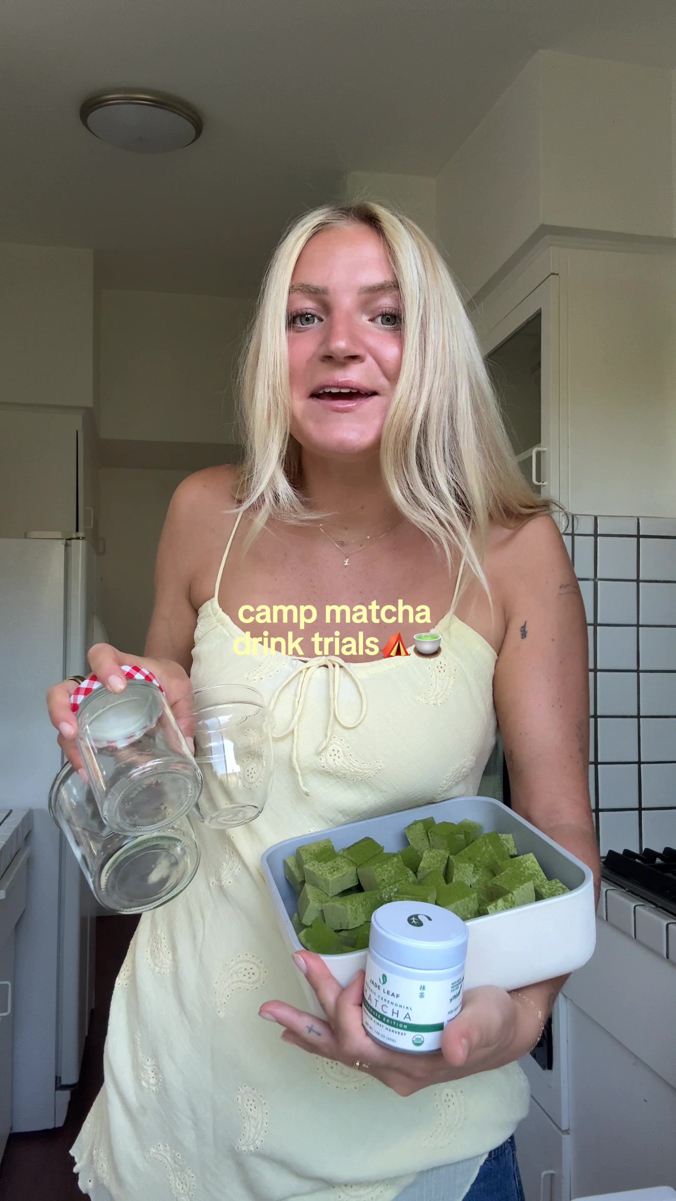 TikTok post by @madiinoelle for Jade Leaf Matcha. Caption reads: [...] can use code MADI20 for 20% off @Jade Leaf....