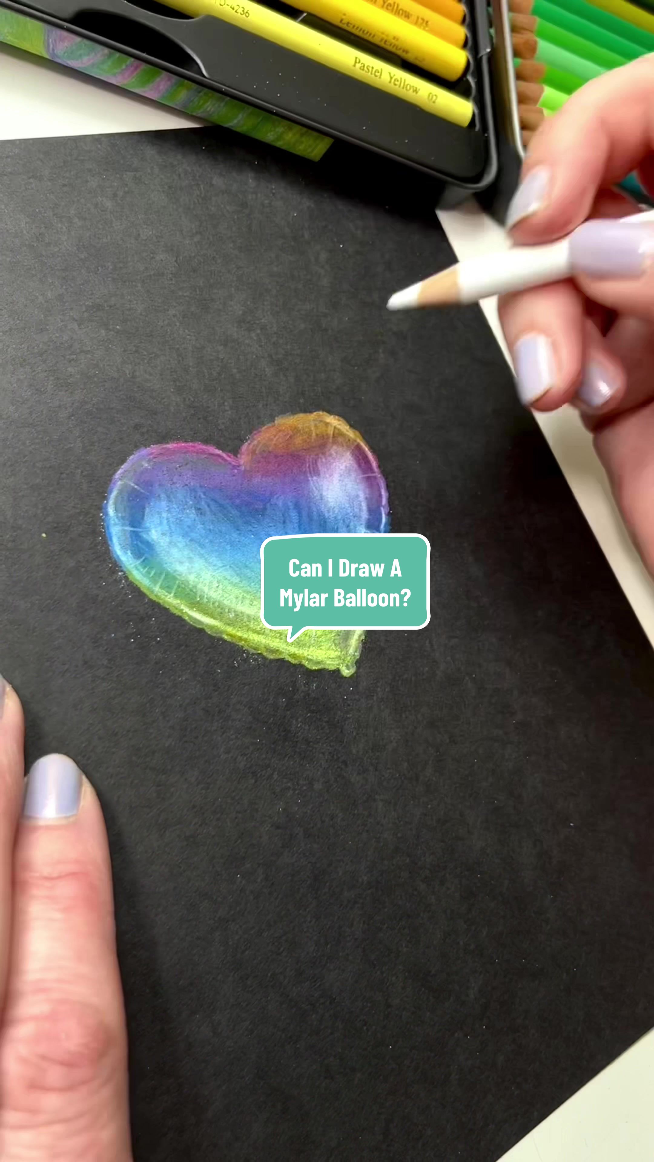 TikTok post by @letteringbykaren for Ohuhu. Caption reads: [...] did the balloon turn out? Do we like it?....