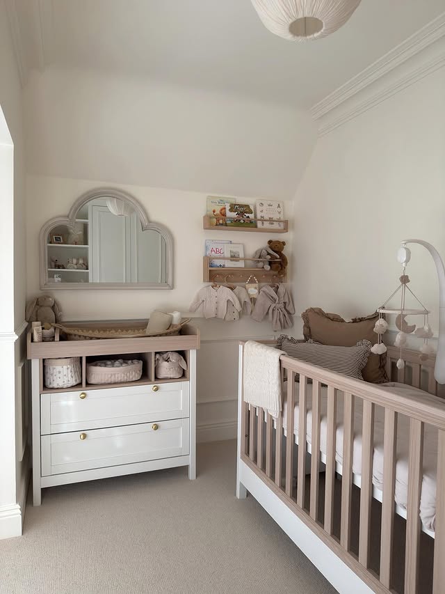 Instagram post by @freyakillinhome for Mamas & Papas. Caption reads: The nursery 🍼✨ ad. this is most definitely not....