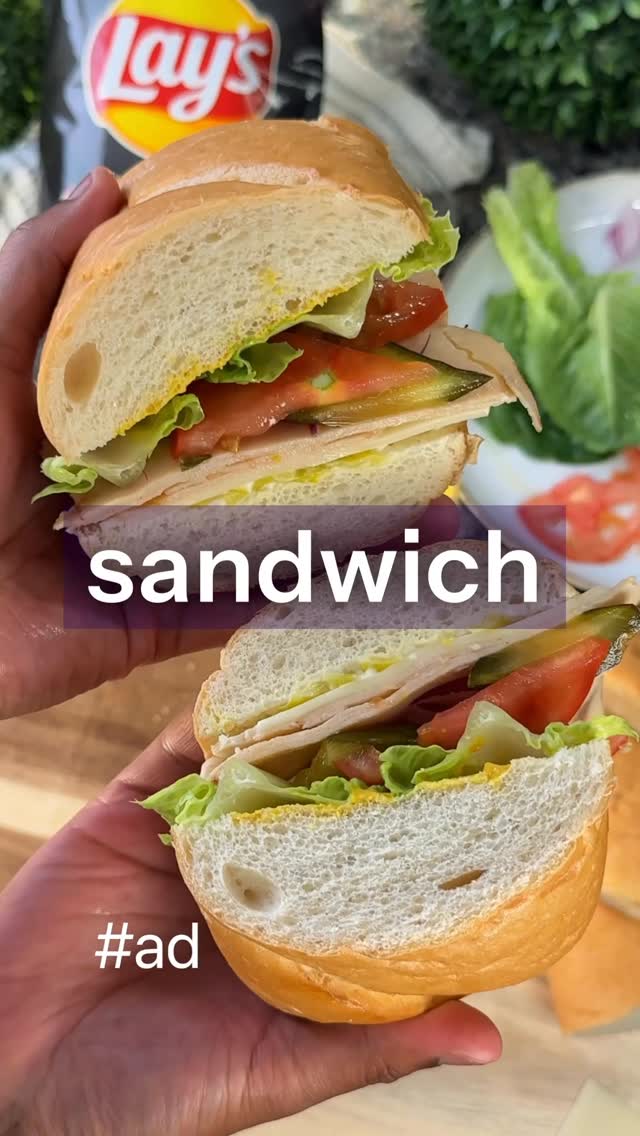 Instagram post by @letsplateitup for Lay's. Caption reads: #Ad 🥪✨ Lunch doesn’t have to be complicated to be....
