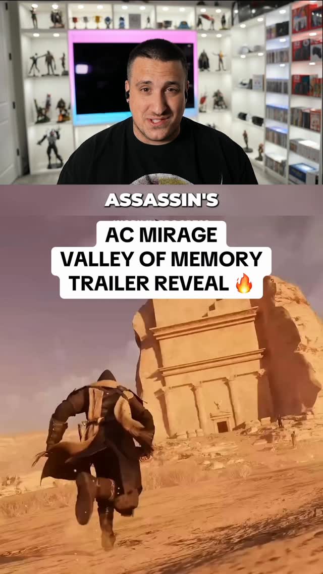 Instagram post by @rapidreacts for Ubisoft. Caption reads: Assassins Creed Mirage Valley of Memory Offical....