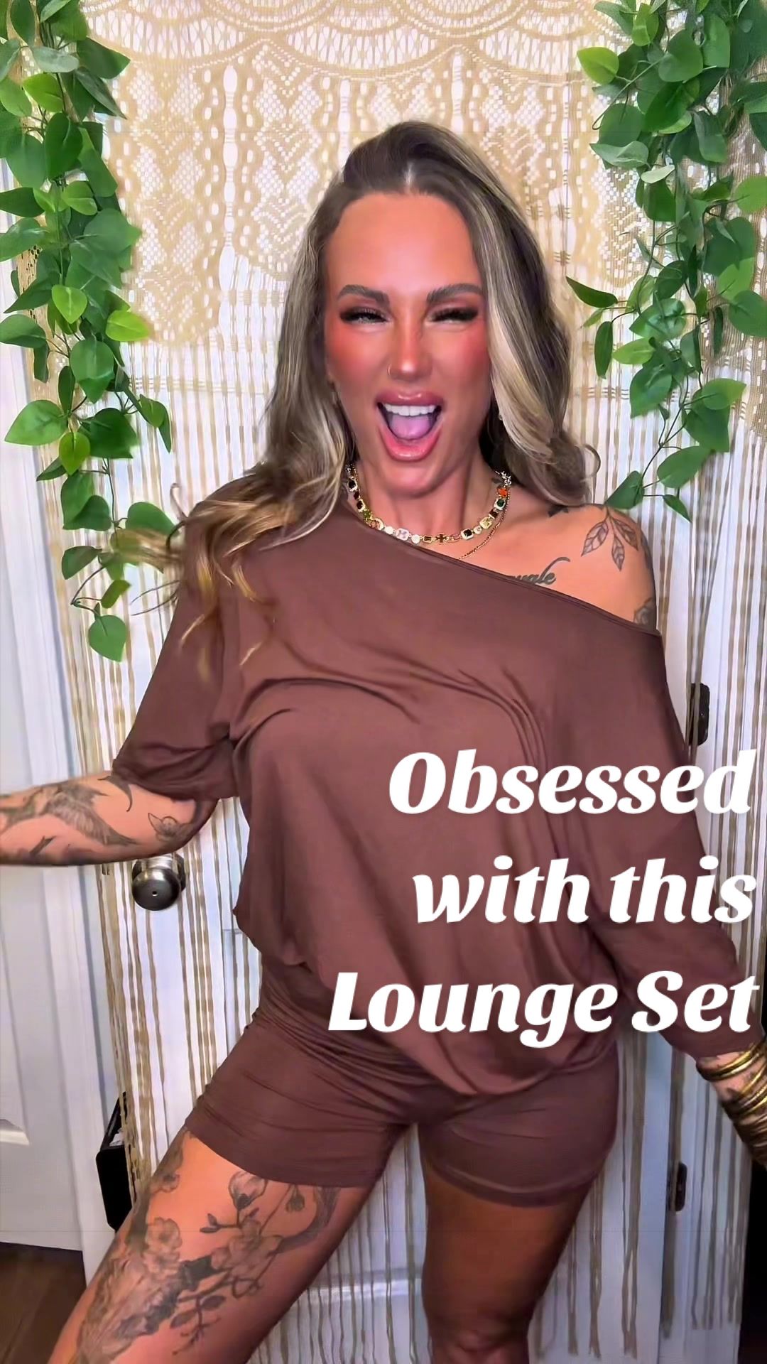 TikTok post by @bonnie_unfiltered for Fisoew Fashion. Caption reads: [...] This set checks every box 🤎 @Fisoew Fashion....