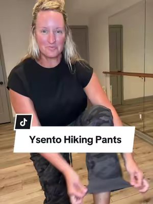 TikTok post by @landpartyof6 for YSENTO. Caption reads: [...] to your new favorite fall pants from....