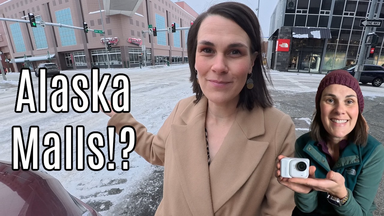 YouTube post by @ThisAlaskaLife for Flodesk. Caption reads: 3 Alaska MALLS | What Stores Do We Have in 2025?.