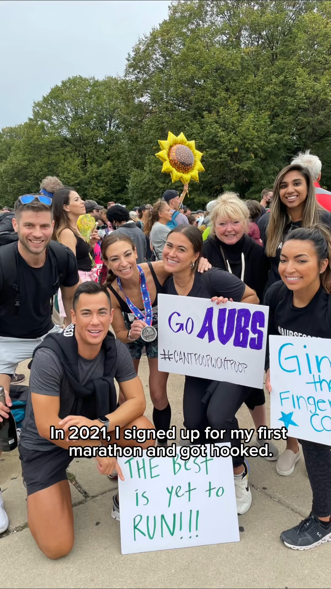 Instagram post by @aubreylauryn for SoulCycle. Caption reads: Chicago runners, this one’s for you. Training for....