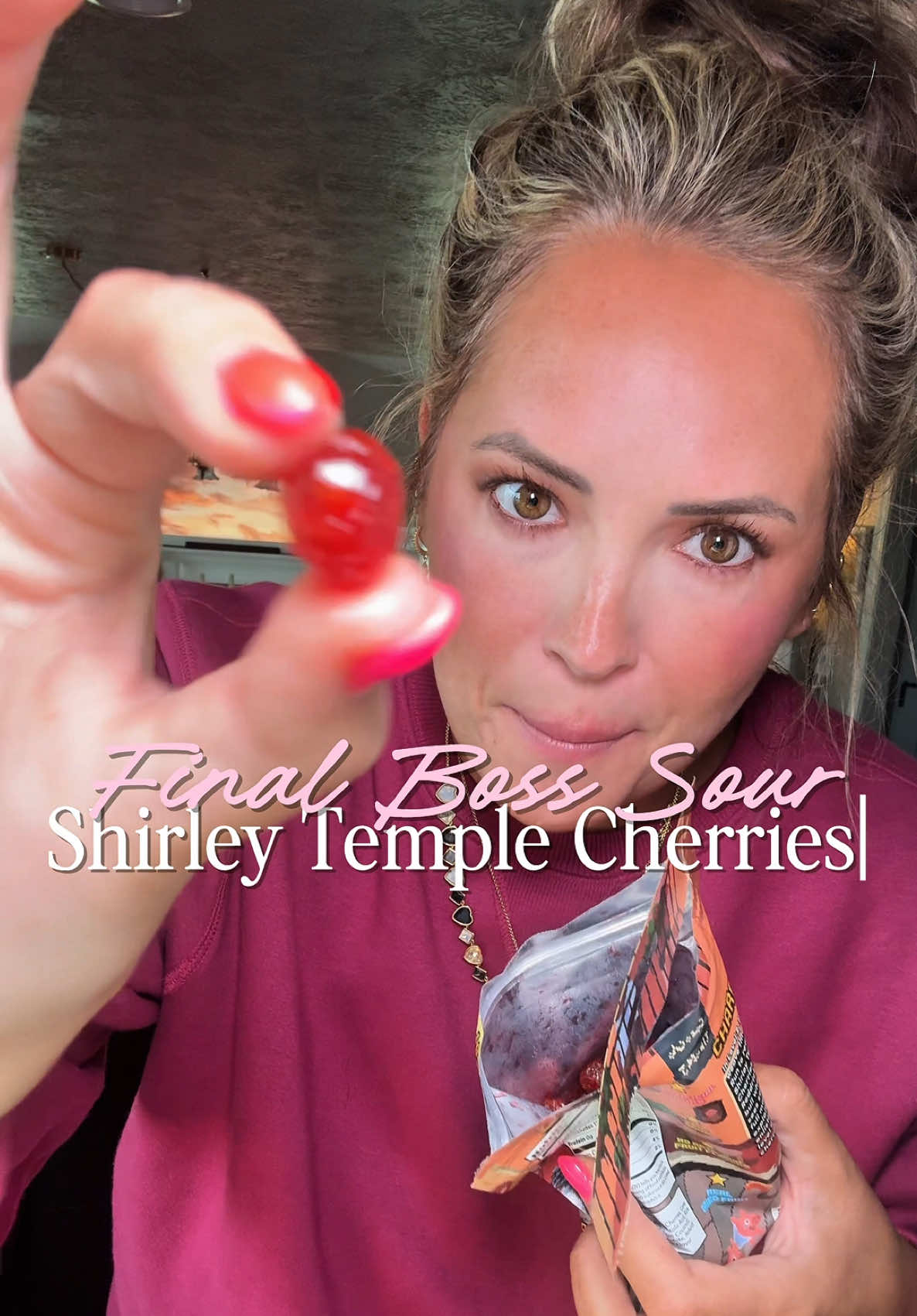 TikTok post by @husermomma for Final Boss Sour. Caption reads: @finalbosssour level 2 Sour Shirley Temple....