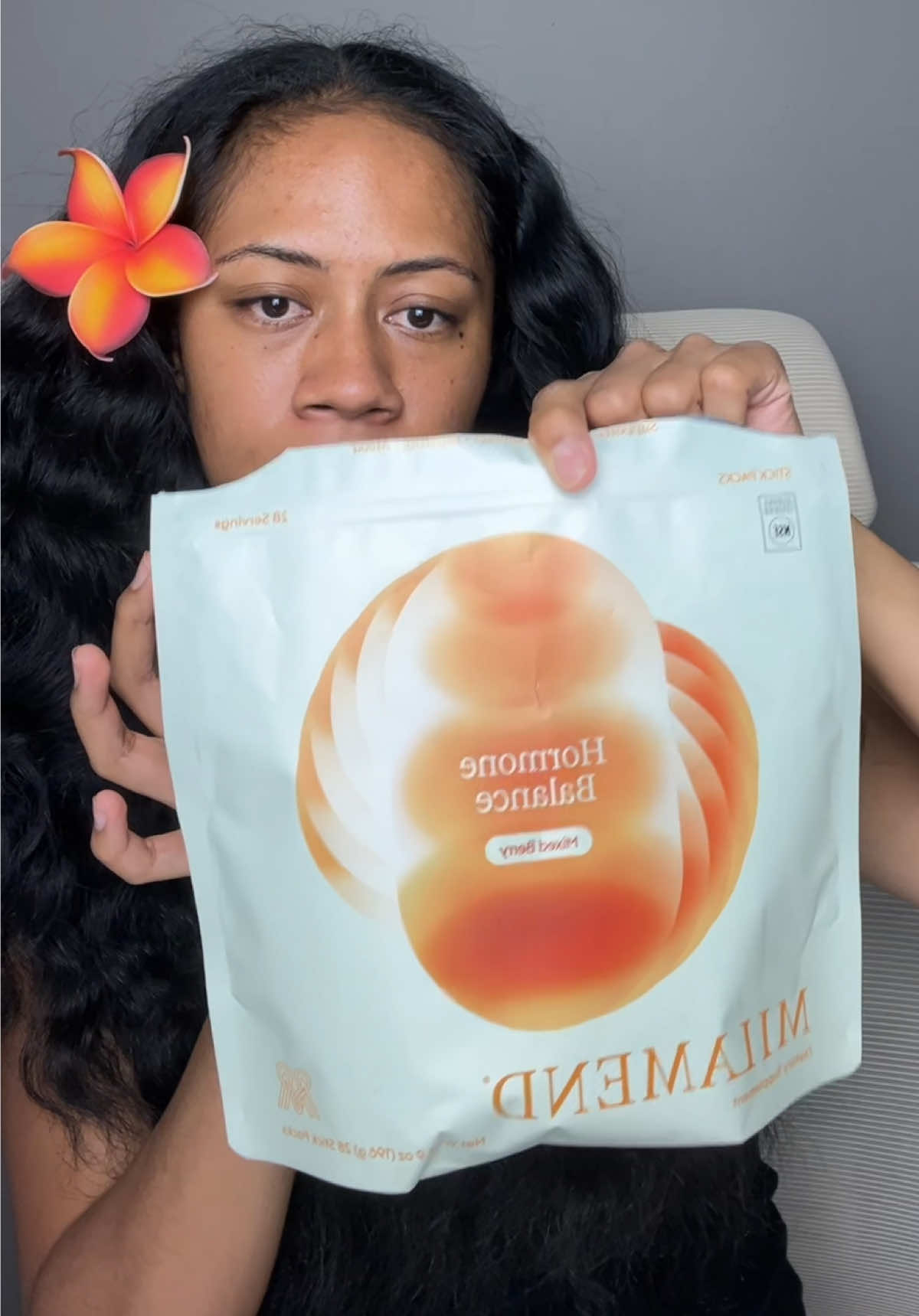 TikTok post by @h_f_h04 for Milamend. Caption reads: Trying @Milamend for my hormonal breakouts because....