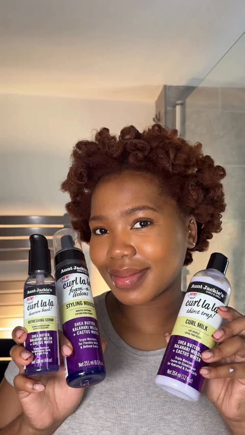 Instagram post by @bylatticia for Aunt Jackie's Curls & Coils. Caption reads: Flexi rod set on my fine 4c hair using the Aunt....