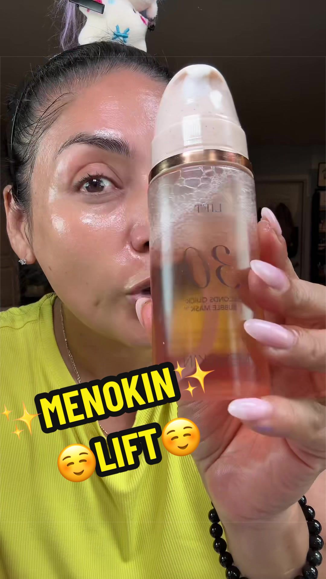 TikTok post by an influencer for Menokin. Caption reads: [...] and lift your skin 😊 @MENOKIN....