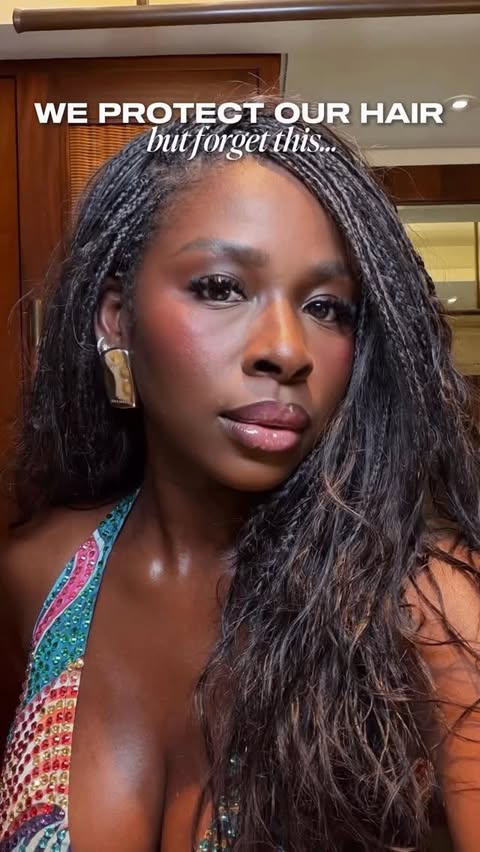 Instagram post by @folahontas for Aveda. Caption reads: [...] treating takedown day like prep day. @aveda....