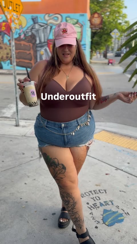 Instagram post by @suggamonkey for Underoutfit. Caption reads: This chocolate cami @underoutfit tho! Walked....