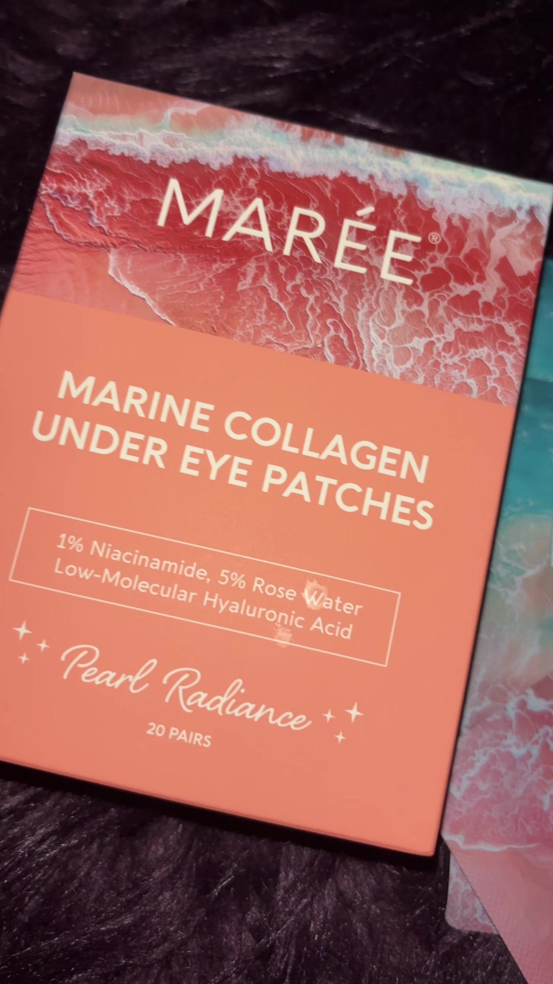 TikTok post by @modelkatfree for Beauty Maree. Caption reads: @BEAUTY MAREE Marine Collagen Under Eye Patches....