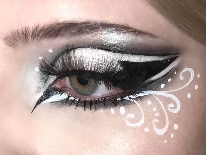 Instagram post by @gloomyfly666 for essence cosmetics. Caption reads: pt. 19 🤍 . products (*gifted): ⭐️ epic ink liner....