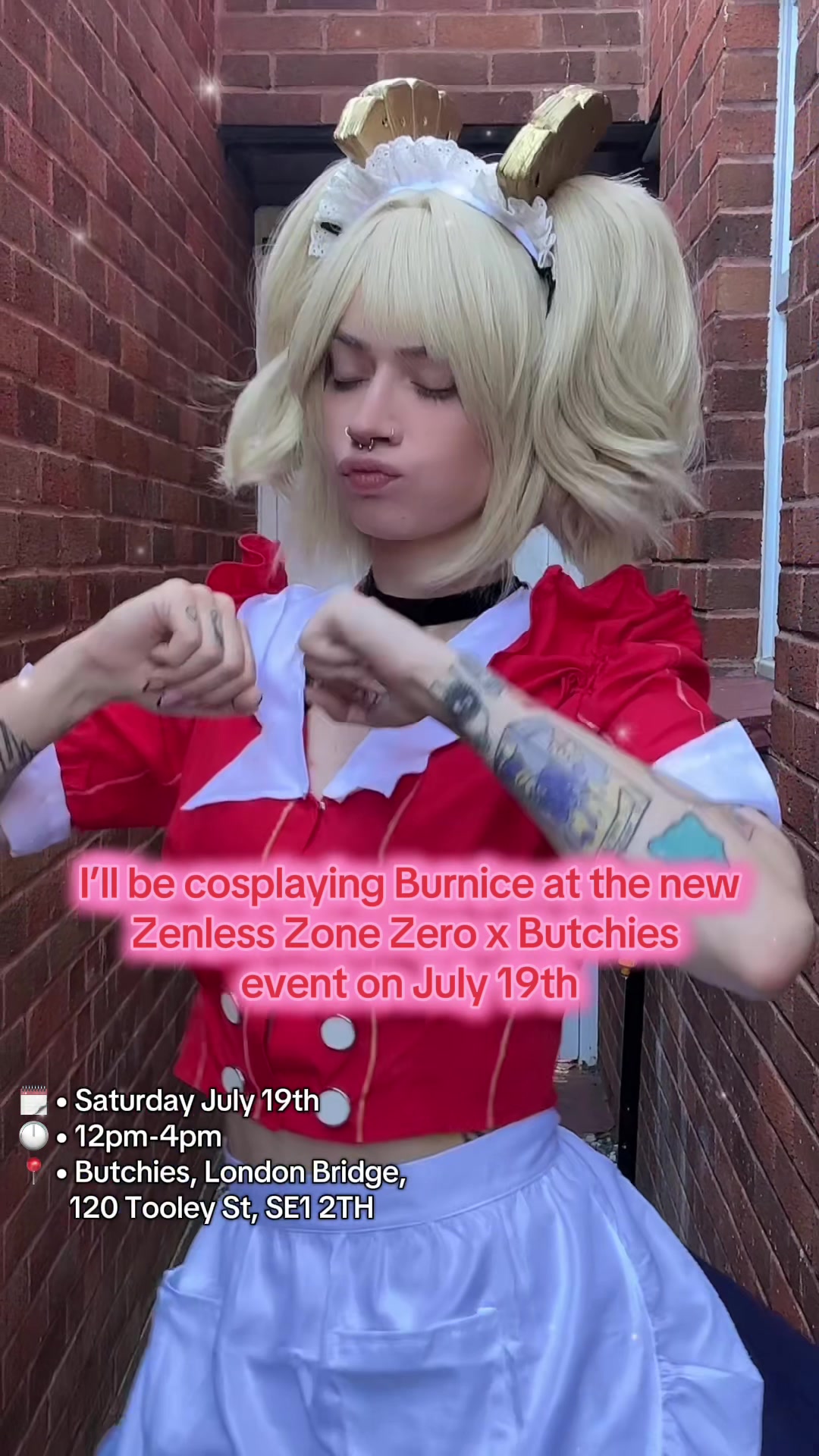 TikTok post by @f.ukuro for Zenless Zone Zero. Caption reads: #ad I can’t wait to see everyone at the ZZZ x....