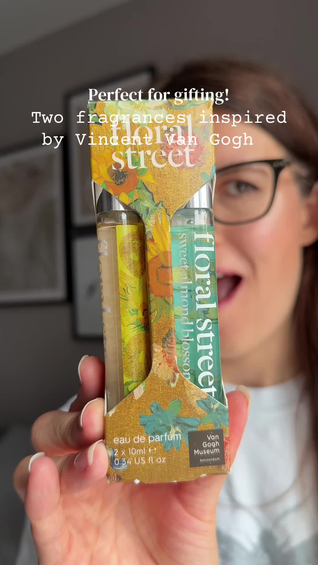 TikTok post by @violet.hollow for Floral Street. Caption reads: [...] Van Gogh inspired fragrances form....