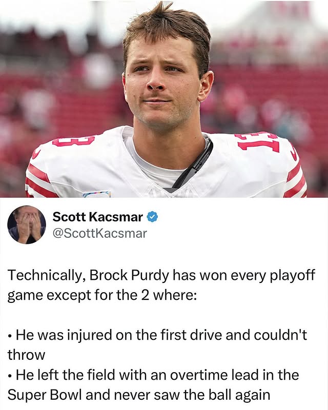 Instagram post by @49ersrushpodcast for Whistle. Caption reads: Brock Purdy shows up in the big games. 💯🔥

(Via....