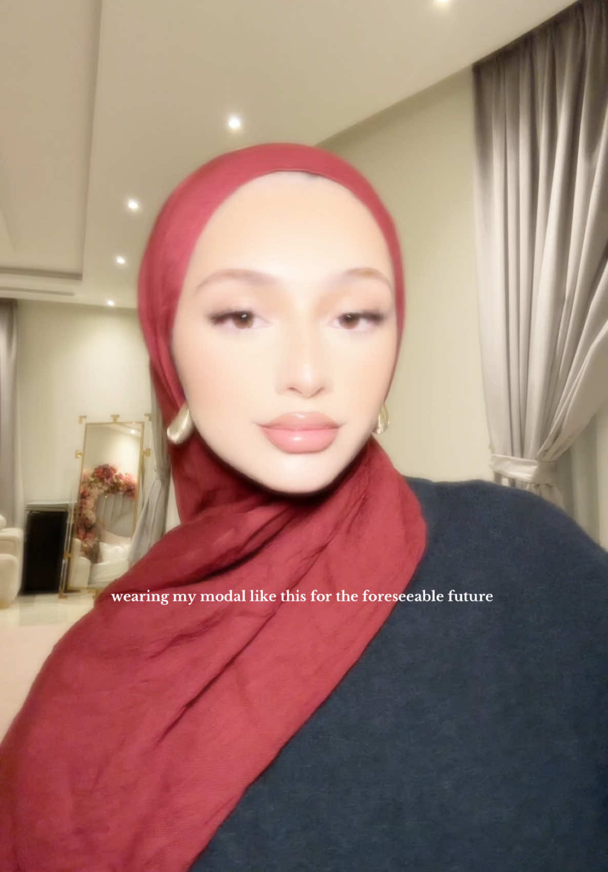TikTok post by @jannatadileelahi for Hawaa Clothing. Caption reads: hijab from @hawaa_clothing  it’s literally giving....